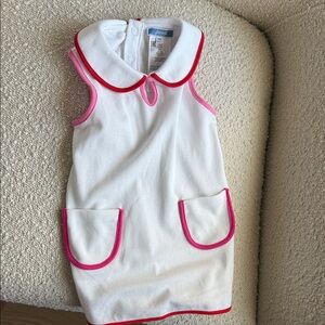 Jacadi White Dress with Pink Trim